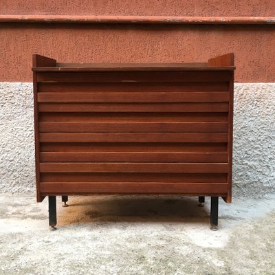 Italian Teak Metal And Brass Dresser 1960s For Sale At Pamono