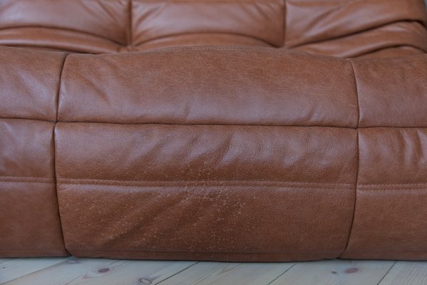 Vintage Brown Leather Sofas By Michel, Vintage Brown Leather Sofa