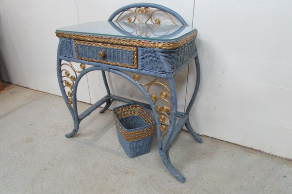 Wicker vanity desk deals