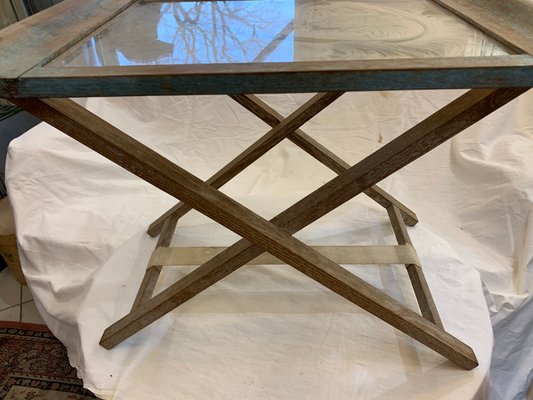 Glass And Ostrich Feather Side Table 1960s For Sale At Pamono