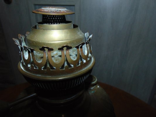 Antique Brass Oil Lamp from Lempereur & Bernard