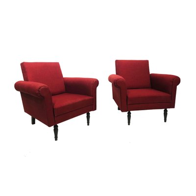 Burgundy Vintage Sofa Chairs