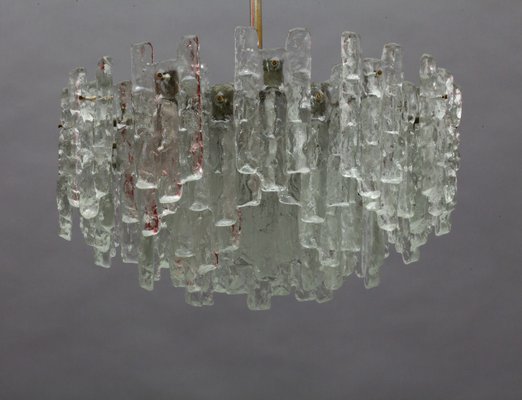 Vintage Ice Glass Chandelier by J.T. Kalmar for Kalmar, 1960s Vintage Ice Glass Chandelier by J.T. Kalmar for Kalmar, 1960s