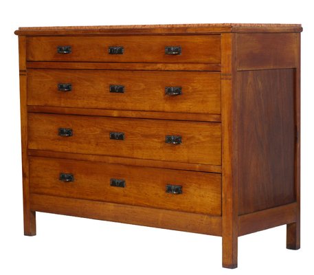 Antique Art Nouveau Cherrywood and Marble Dresser 1910s