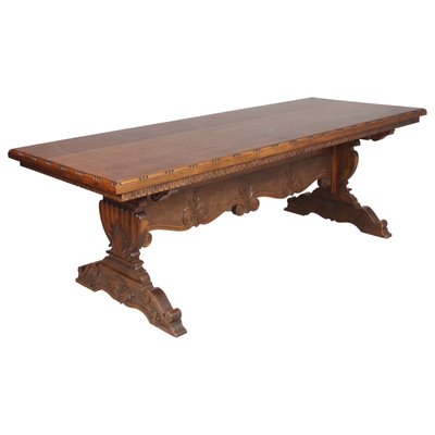 Italian Carved Walnut Dining Table, Dining Table Styles Antique