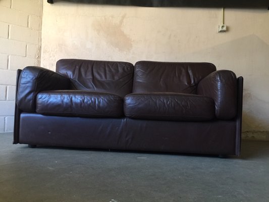 Vintage 2 Seater Brown Leather Sofa, Shabby Chic Living Room With Brown Leather Sofa