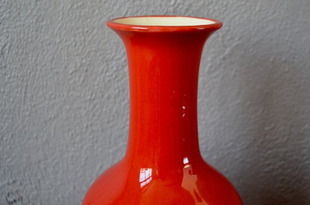 Rote Vasen von Paul Mignon für Longwy, 1970er, 2er Set bei Pamono kaufen