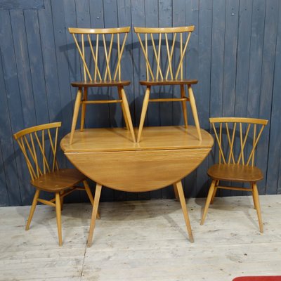 Dining Table Chairs Set By Lucian Ercolani For Ercol 1960s Set