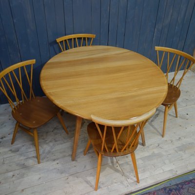 Dining Table Chairs Set By Lucian Ercolani For Ercol 1960s Set