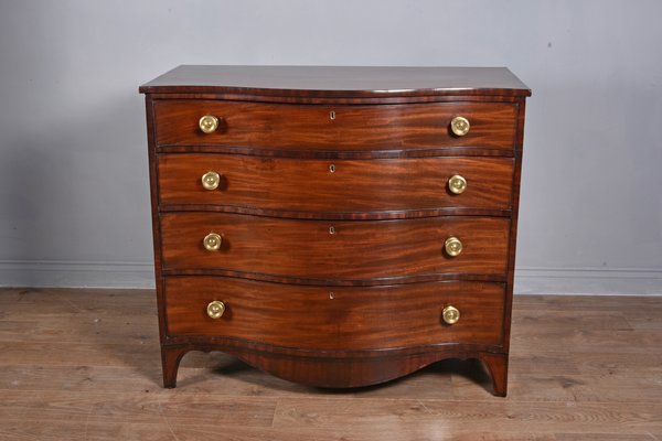 Antique Georgian Mahogany Serpentine Dresser For Sale At Pamono