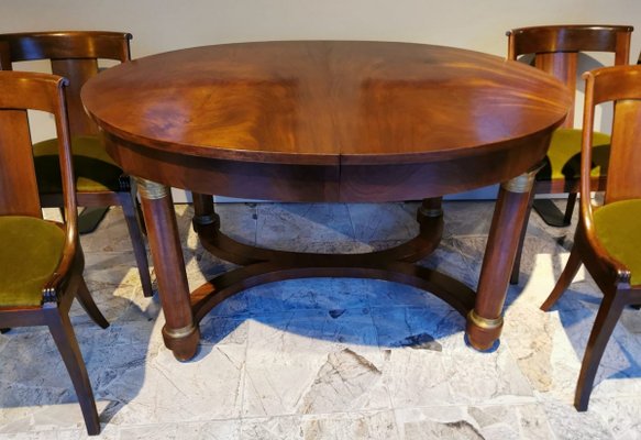 Antiker Franzosischer Empire Esstisch Stuhle Aus Mahagoni Bei Pamono Kaufen