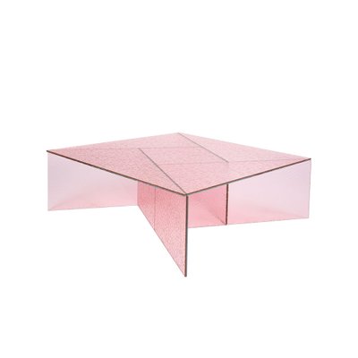 Pink glass side table deals