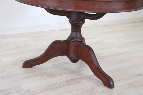 Antique Mahogany And Glass Round Coffee Table 1980s Bei Pamono Kaufen
