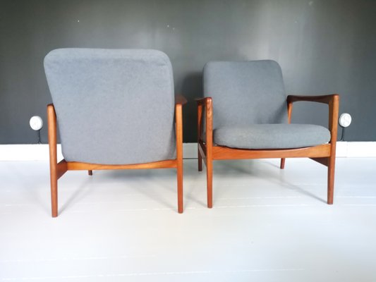 Swedish Teak Easy Chairs By Alf Svensson For Dux 1960s Set Of 2
