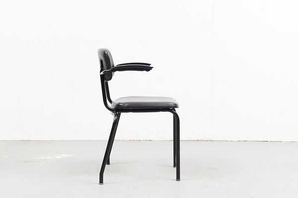 Mid Century Black Leatherette Dining Chair From Ahrend De Cirkel For Sale At Pamono