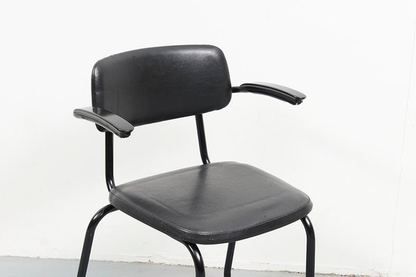 Mid Century Black Leatherette Dining Chair From Ahrend De Cirkel For Sale At Pamono