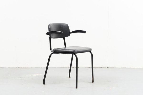 Mid Century Black Leatherette Dining Chair From Ahrend De Cirkel For Sale At Pamono