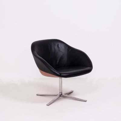 Black Leather Lounge Chair by Pearson Lloyd for Walter Knoll Wilhelm Knoll 1990s for sale at Pamono