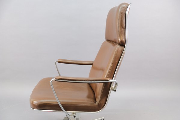 Vintage Brown Leather Swivel Chair By Preben Fabricius Jorgen Kastholm For Kill International For Sale At Pamono