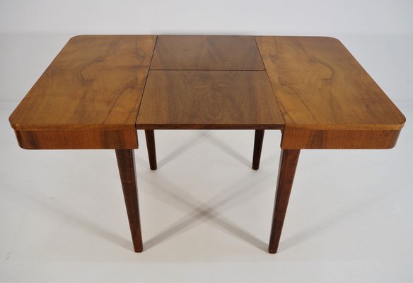 Czechoslovakian Walnut Extendable Dining Table By Jindřich Czechoslovakian Walnut Extendable