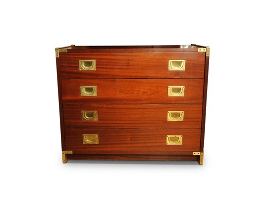 Mahogany And Brass Military Campaign Dresser 1960s For Sale At Pamono