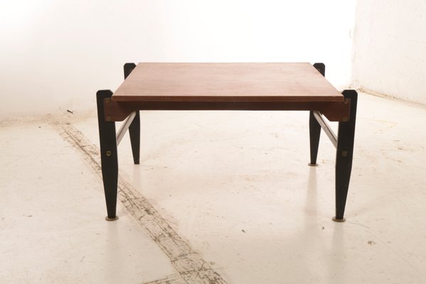 Vintage Italian Wood And Metal Coffee Table 1960s For Sale At Pamono