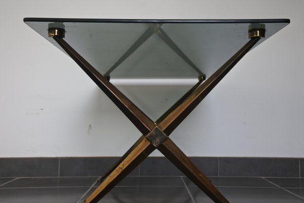 Mid Century Neoclassical French Brass And Glass Coffee Table 1950s For At Pamono - Mid Century Triangular Travertine Top Coffee Table Mid Century Neoclassical French Brass And Glass Coffee Table 1950s For At Pamono - Mid Century Triangular Travertine Top Coffee Table