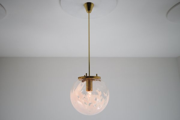 Mid Century Austrian Brass And Art Glass Pendant Lamp 1960s For At Pamono Art Glass Pendant Lamp 1960s, Art Glass Ceiling Light Fixtures