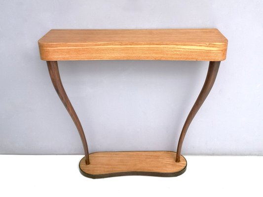Italian Zebra Wood And Mahogany Console Table 1950s For Sale At
