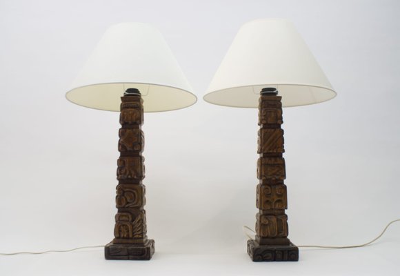 Hand Carved Wooden Table Lamps From, Wooden Table Lamps