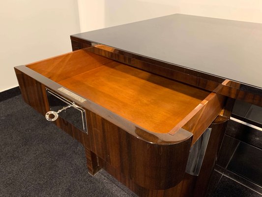 Bauhaus German Macassar And Black Lacquer Desk 1930s For At German Macassar And Black Lacquer Desk