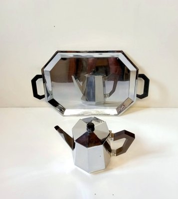 Model Ottagonale Coffee or Tea Service from Alessi, 1940s, Set of