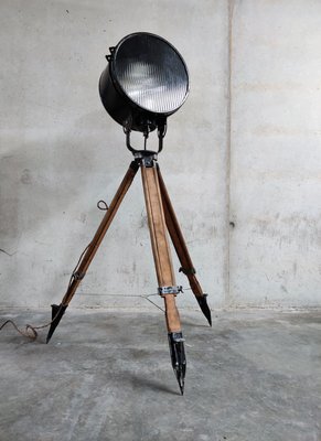 industrial tripod floor lamp