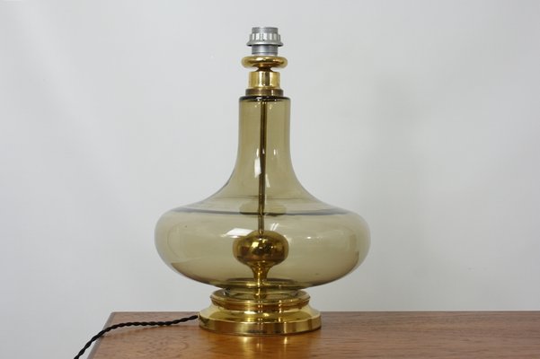 smoked glass bedside lamp