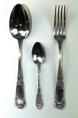 12 Available Antique Sterling Silver 916 Cream Soup Spoon by Sanz Spain 5.25" 