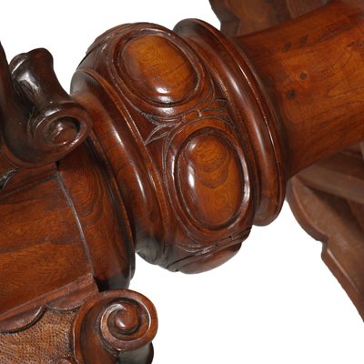 Walnut Dining Table & Chairs Set, 1940s, Set of 7 for sale at Pamono