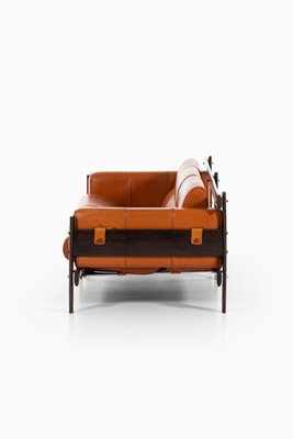 Brazilian Rosewood Leather Sofa By Percival Lafer For Mp Brazilian Rosewood Leather Sofa By