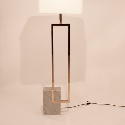 Italian Brass Marble Floor Lamp By, Marble Floor Lamp