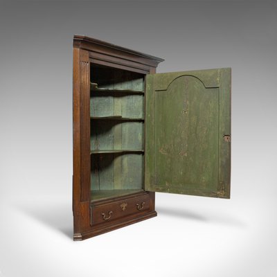 Antique Georgian English Oak Corner Cabinet 1780s for sale at Pamono