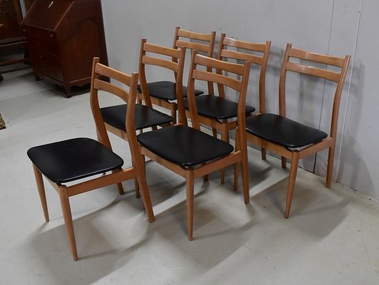 Massif 2er Set Chaise de cuisine Chaises de salle à manger Retro Noir simili cuir rembourrage 