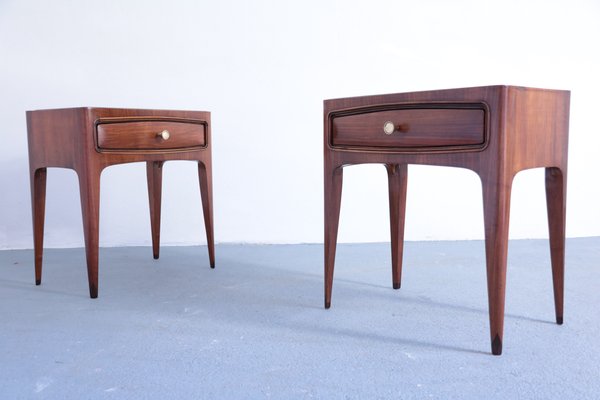 Vintage Rosewood And Glass Nightstands Set Of 2 For Sale At Pamono
