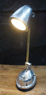 Industrial Italian Aluminum and Brass Elfo Table Lamp from Disano  Illuminazione, 1950s for sale at Pamono