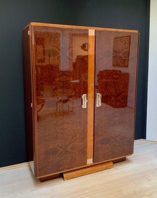Art Deco French Thuja Ice Birch And Silver Leaf Armoire 1920s For Sale At Pamono