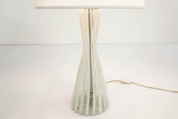 Striped Celadon Glass Table Lamp From Venini 1956 For Sale At Pamono