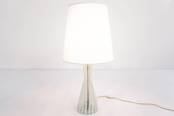 Striped Celadon Glass Table Lamp From Venini 1956 For Sale At Pamono