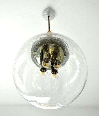Mid Century Modern Bubbles Chandelier Brass and Glass Ceiling Light Lamp /'70s