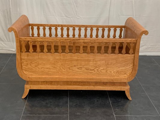 Vintage Biedermeier Style Burl Elm Cradle 1920s for sale at Pamono