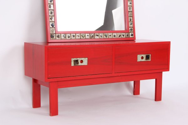 Vintage Danish Dresser and Mirror Set by Poul Norreklit for Select