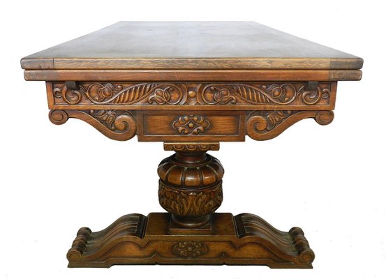 Antique Renaissance Revival Oak Dining Table For Sale At Pamono