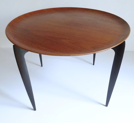 Tavolino pieghevole in teak e legno ebanizzato di Svend Åge Tavolino pieghevole in teak e legno ebanizzato di Svend Åge